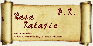 Maša Kalajić vizit kartica